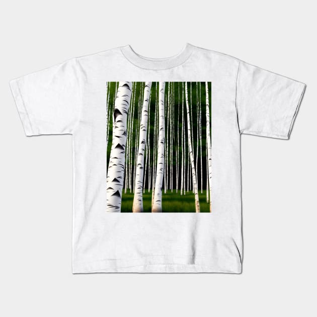 A Birch of Trees Kids T-Shirt by cmpoetry